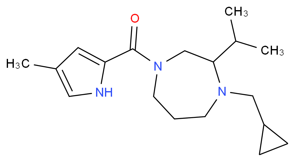 1-(cyclopropylmethyl)-2-isopropyl-4-[(4-methyl-1H-pyrrol-2-yl)carbonyl]-1,4-diazepane_分子结构_CAS_)