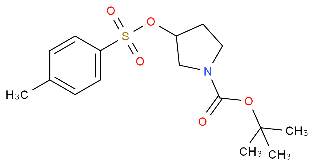 tert-Butyl 3-{[(4-methylphenyl)sulfonyl]-oxy}pyrrolidine-1-carboxylate_分子结构_CAS_)