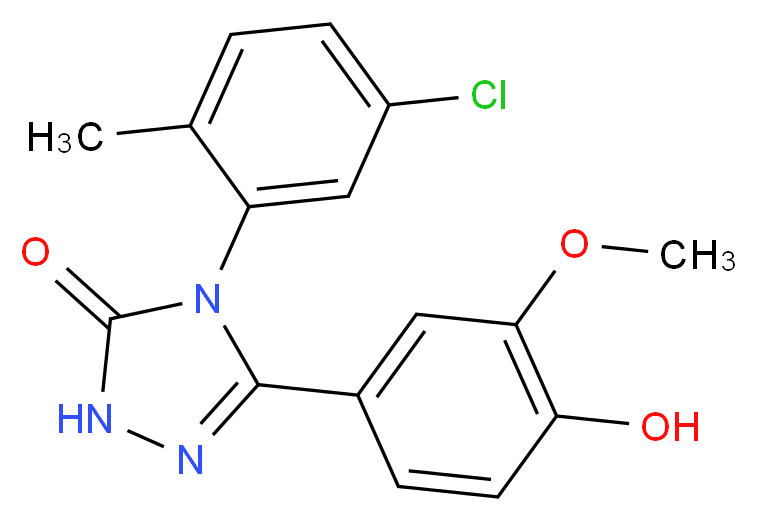 4-(5-chloro-2-methylphenyl)-5-(4-hydroxy-3-methoxyphenyl)-2,4-dihydro-3H-1,2,4-triazol-3-one_分子结构_CAS_)