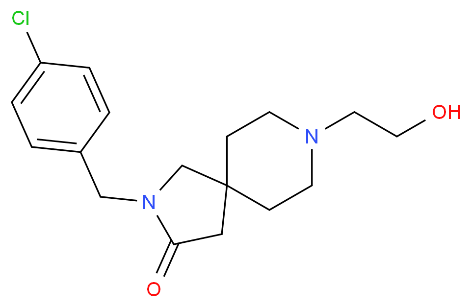 2-(4-chlorobenzyl)-8-(2-hydroxyethyl)-2,8-diazaspiro[4.5]decan-3-one_分子结构_CAS_)