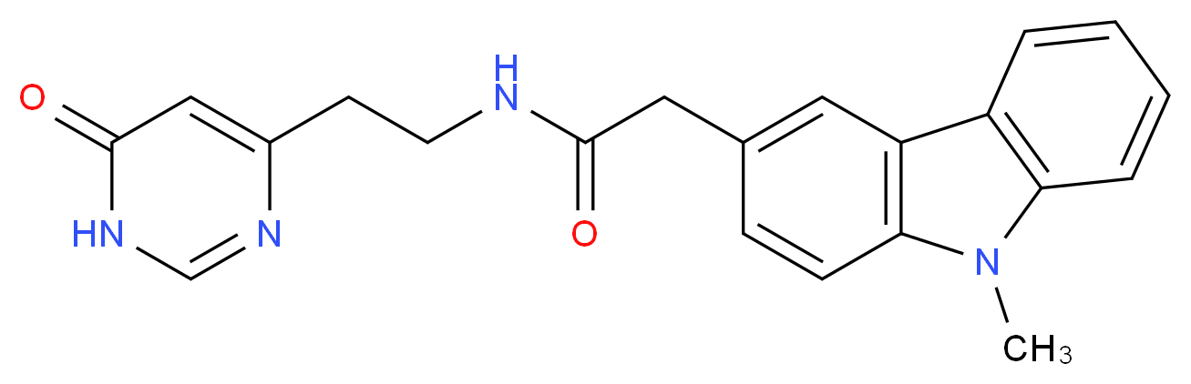 2-(9-methyl-9H-carbazol-3-yl)-N-[2-(6-oxo-1,6-dihydropyrimidin-4-yl)ethyl]acetamide_分子结构_CAS_)