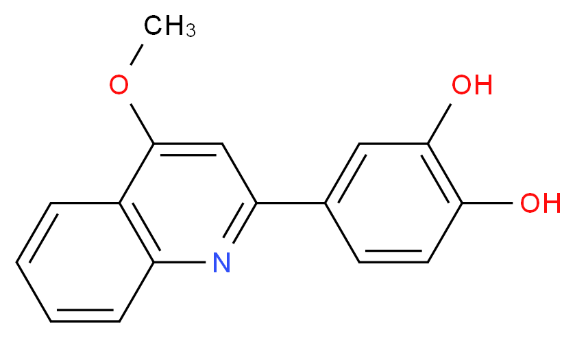 4-(4-Methoxyquinolin-2-yl)benzene-1,2-diol_分子结构_CAS_1313738-83-8)