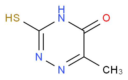 6-methyl-3-sulfanyl-4,5-dihydro-1,2,4-triazin-5-one_分子结构_CAS_615-76-9