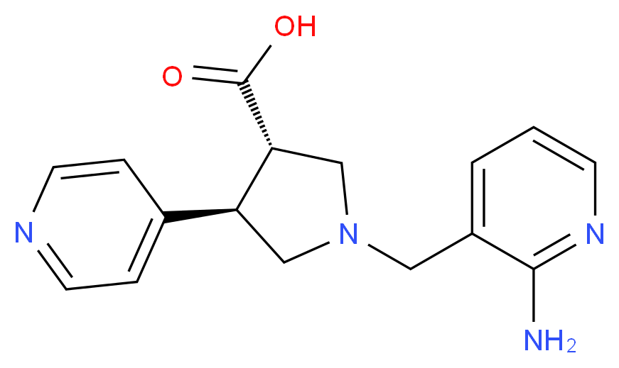 (3S*,4R*)-1-[(2-aminopyridin-3-yl)methyl]-4-pyridin-4-ylpyrrolidine-3-carboxylic acid_分子结构_CAS_)