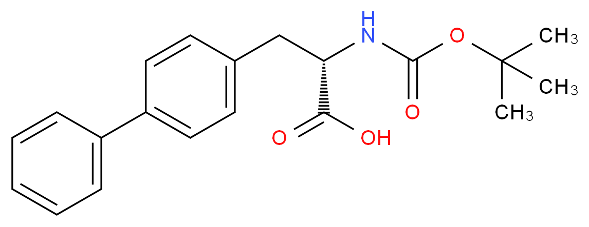 (2S)-2-{[(tert-butoxy)carbonyl]amino}-3-(4-phenylphenyl)propanoic acid_分子结构_CAS_147923-08-8