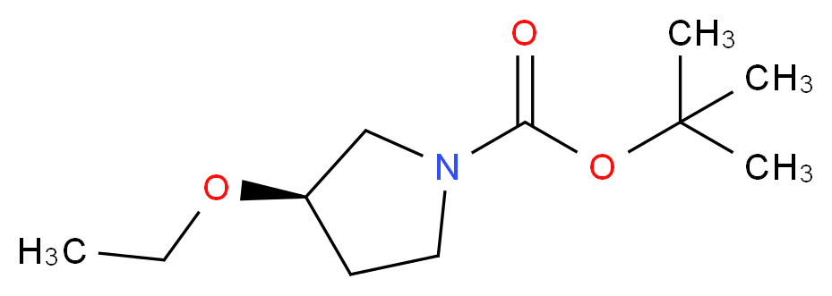 1-Boc-(R)-3-乙氧基吡咯烷_分子结构_CAS_207746-96-1)