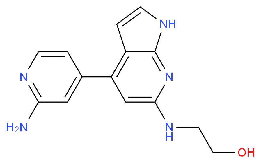 2-{[4-(2-aminopyridin-4-yl)-1H-pyrrolo[2,3-b]pyridin-6-yl]amino}ethanol_分子结构_CAS_)