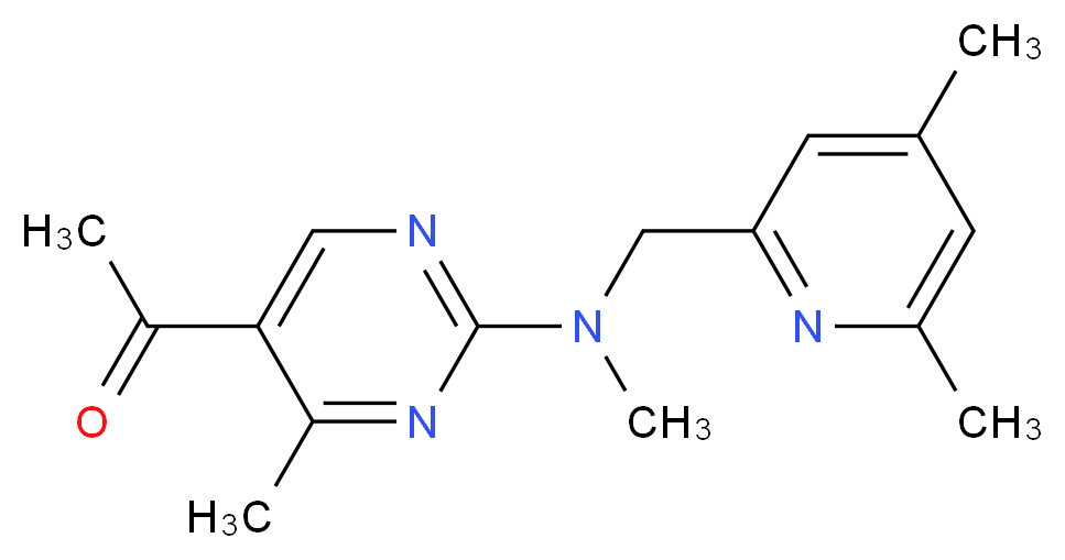 1-{2-[[(4,6-dimethylpyridin-2-yl)methyl](methyl)amino]-4-methylpyrimidin-5-yl}ethanone_分子结构_CAS_)