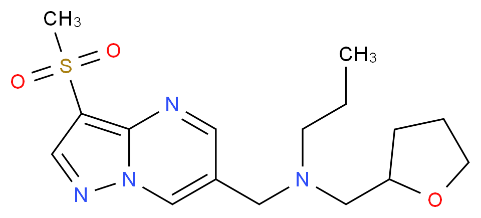 N-{[3-(methylsulfonyl)pyrazolo[1,5-a]pyrimidin-6-yl]methyl}-N-(tetrahydrofuran-2-ylmethyl)propan-1-amine_分子结构_CAS_)
