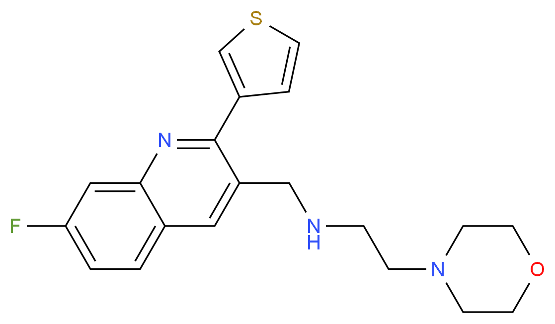 N-{[7-fluoro-2-(3-thienyl)-3-quinolinyl]methyl}-2-(4-morpholinyl)ethanamine_分子结构_CAS_)