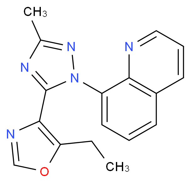 8-[5-(5-ethyl-1,3-oxazol-4-yl)-3-methyl-1H-1,2,4-triazol-1-yl]quinoline_分子结构_CAS_)