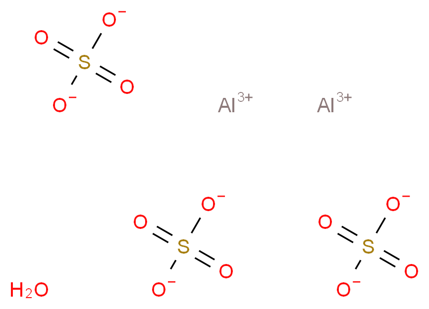 dialuminium(3+) ion hydrate trisulfate_分子结构_CAS_17927-65-0