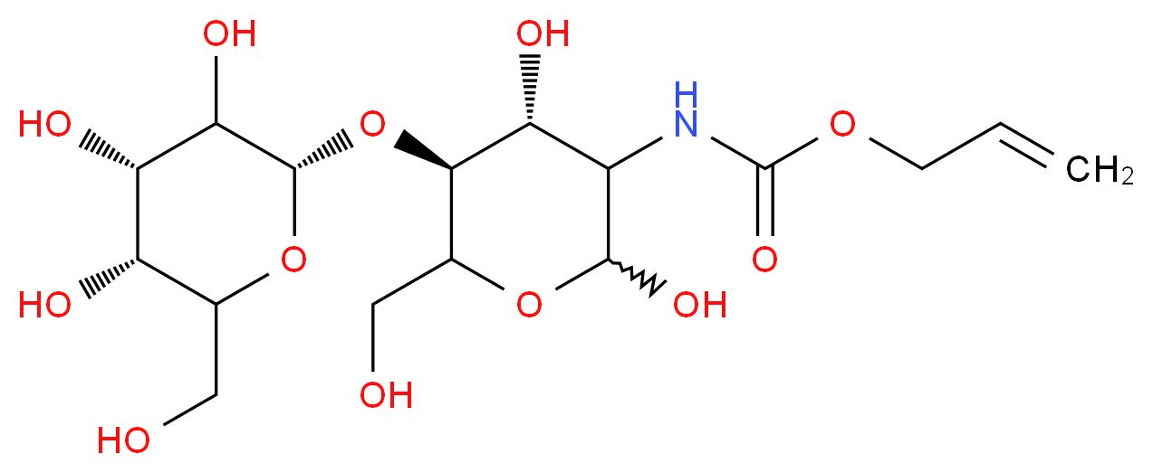 prop-2-en-1-yl N-[(4R,5S)-2,4-dihydroxy-6-(hydroxymethyl)-5-{[(2S,4S,5R)-3,4,5-trihydroxy-6-(hydroxymethyl)oxan-2-yl]oxy}oxan-3-yl]carbamate_分子结构_CAS_209977-55-9