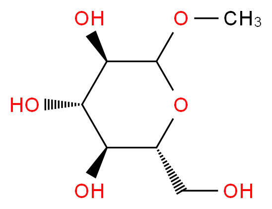 (2R,3S,4S,5R)-2-(hydroxymethyl)-6-methoxyoxane-3,4,5-triol_分子结构_CAS_3149-68-6