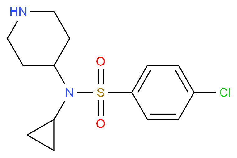 4-Chloro-N-cyclopropyl-N-(4-piperidinyl)benzene-sulfonamide_分子结构_CAS_180200-86-6)