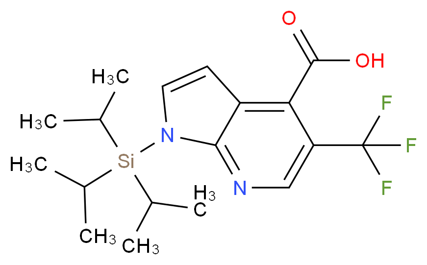 5-(trifluoromethyl)-1-[tris(propan-2-yl)silyl]-1H-pyrrolo[2,3-b]pyridine-4-carboxylic acid_分子结构_CAS_1222533-88-1