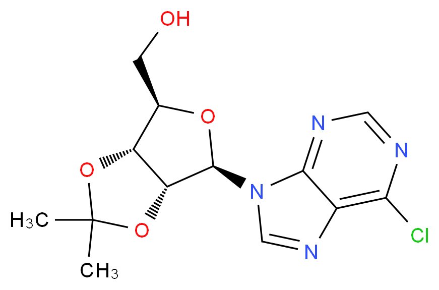 6-Chloro-9-[2,3-O-(1-methylethylidene)-beta-D-ribofuranosyl]-9H-Purine_分子结构_CAS_39824-26-5)