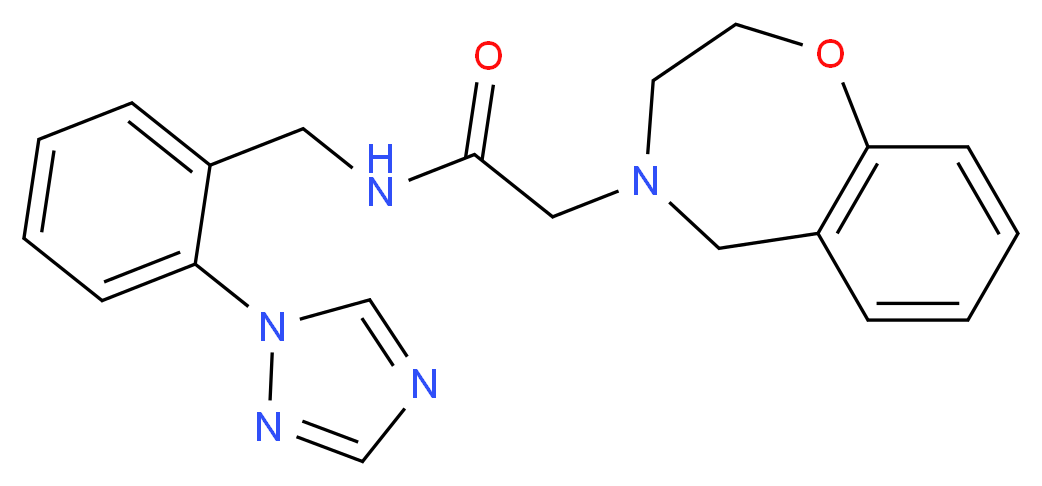 2-(2,3-dihydro-1,4-benzoxazepin-4(5H)-yl)-N-[2-(1H-1,2,4-triazol-1-yl)benzyl]acetamide_分子结构_CAS_)