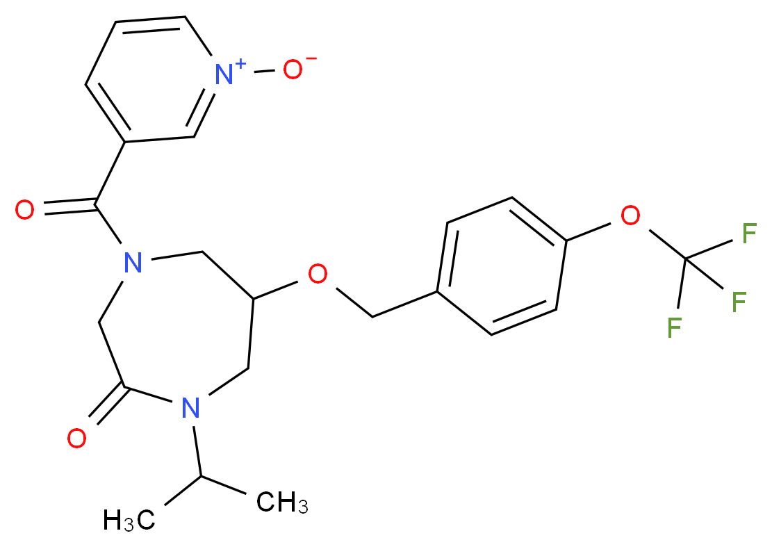 1-isopropyl-4-[(1-oxido-3-pyridinyl)carbonyl]-6-{[4-(trifluoromethoxy)benzyl]oxy}-1,4-diazepan-2-one_分子结构_CAS_)