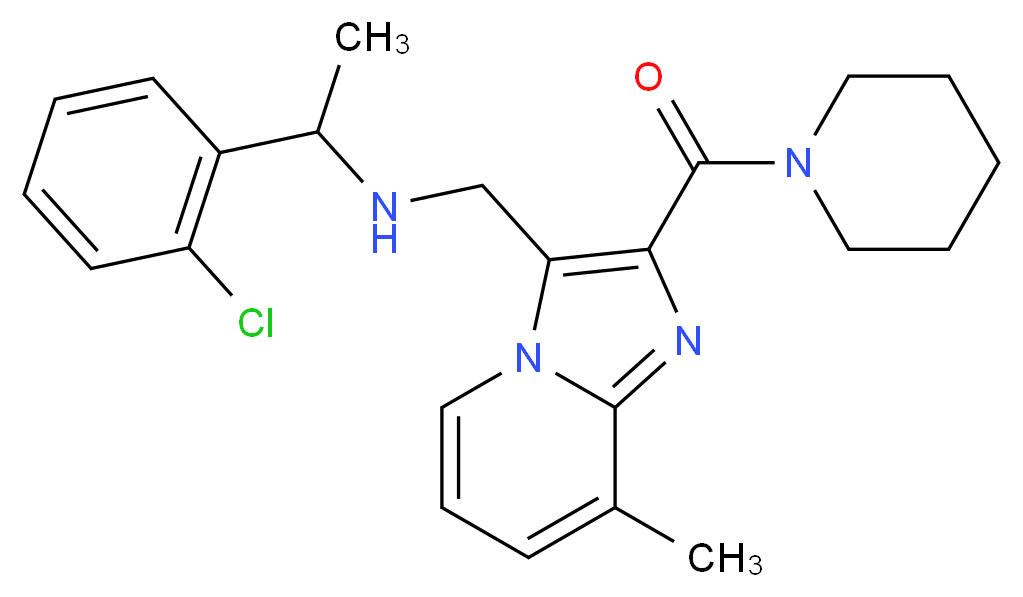 1-(2-chlorophenyl)-N-{[8-methyl-2-(1-piperidinylcarbonyl)imidazo[1,2-a]pyridin-3-yl]methyl}ethanamine_分子结构_CAS_)