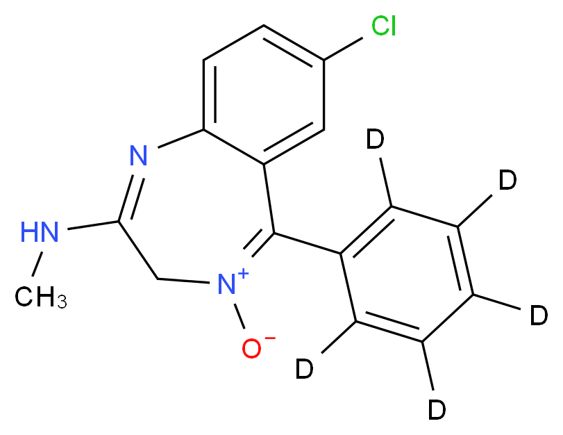 7-chloro-2-(methylamino)-5-(<sup>2</sup>H<sub>5</sub>)phenyl-3H-1,4-benzodiazepin-4-ium-4-olate_分子结构_CAS_65891-81-8
