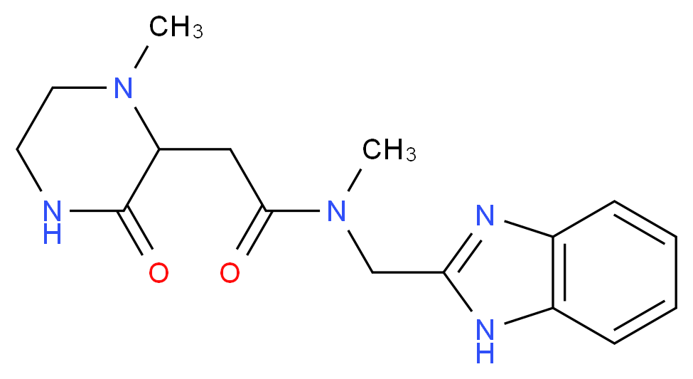N-(1H-benzimidazol-2-ylmethyl)-N-methyl-2-(1-methyl-3-oxo-2-piperazinyl)acetamide_分子结构_CAS_)