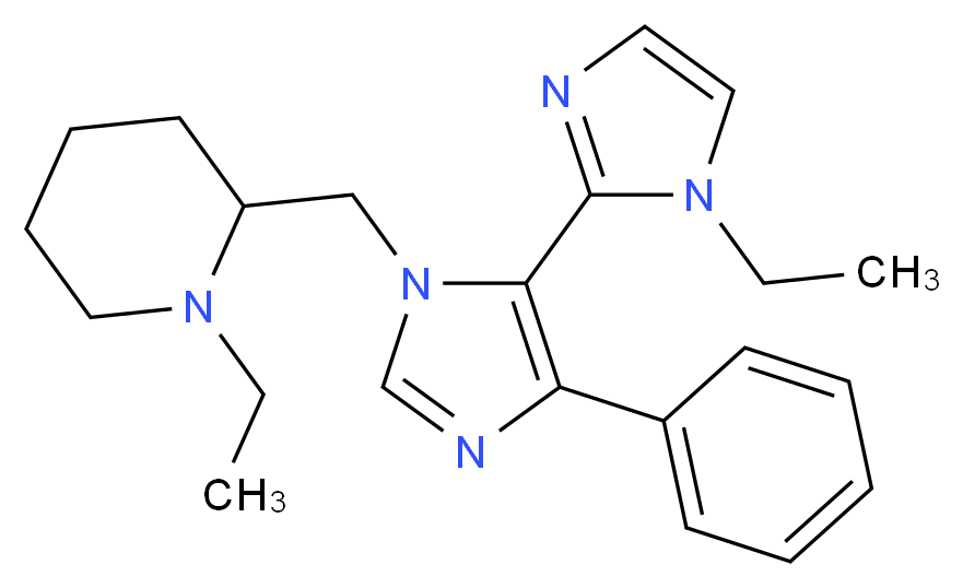 1-ethyl-3'-[(1-ethylpiperidin-2-yl)methyl]-5'-phenyl-1H,3'H-2,4'-biimidazole_分子结构_CAS_)