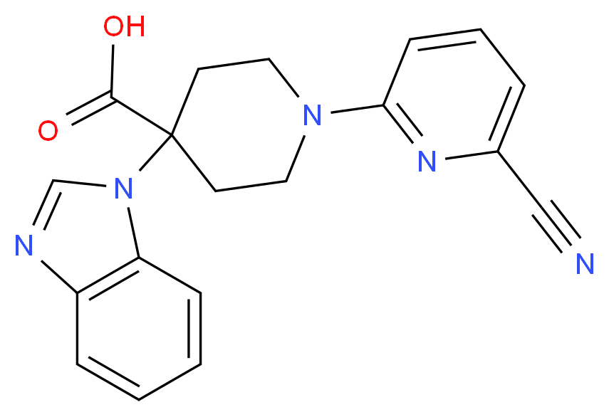 4-(1H-benzimidazol-1-yl)-1-(6-cyanopyridin-2-yl)piperidine-4-carboxylic acid_分子结构_CAS_)