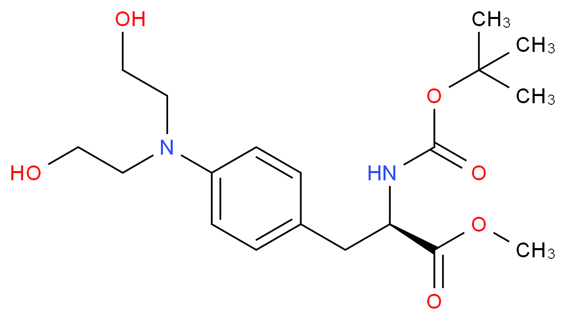 methyl (2R)-3-{4-[bis(2-hydroxyethyl)amino]phenyl}-2-{[(tert-butoxy)carbonyl]amino}propanoate_分子结构_CAS_1217651-06-3