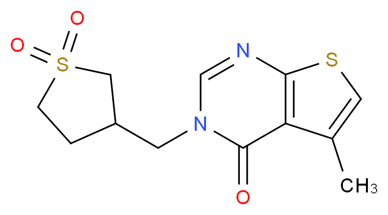 3-[(1,1-dioxidotetrahydro-3-thienyl)methyl]-5-methylthieno[2,3-d]pyrimidin-4(3H)-one_分子结构_CAS_)