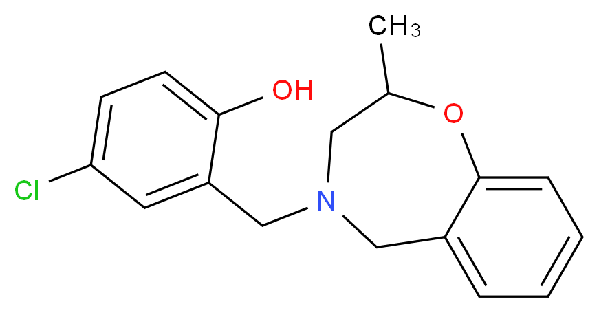 4-chloro-2-[(2-methyl-2,3-dihydro-1,4-benzoxazepin-4(5H)-yl)methyl]phenol_分子结构_CAS_)