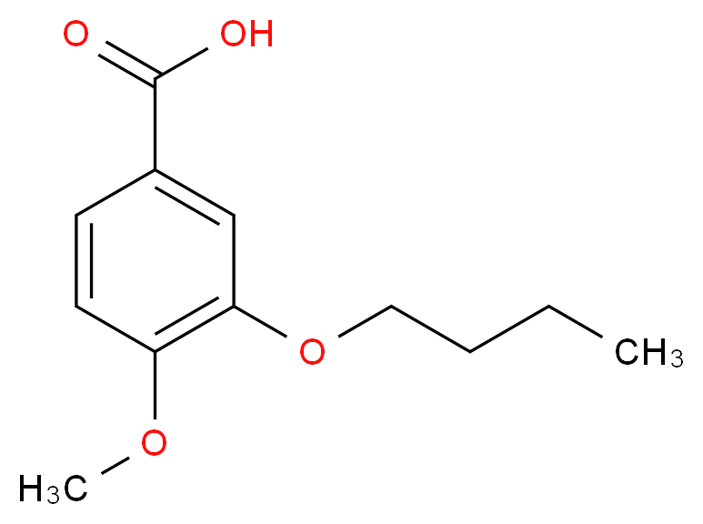 3-Butoxy-4-methoxybenzoic acid_分子结构_CAS_66924-20-7)
