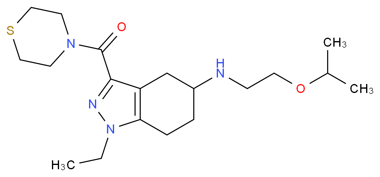 1-ethyl-N-(2-isopropoxyethyl)-3-(4-thiomorpholinylcarbonyl)-4,5,6,7-tetrahydro-1H-indazol-5-amine_分子结构_CAS_)
