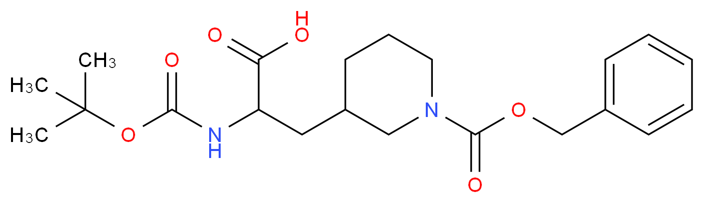 3-(1-TERT-BUTOXYCARBONYLAMINO-2-CARBOXY-ETHYL)-PIPERIDINE-1-CARBOXYLIC ACID BENZYL ESTER_分子结构_CAS_886362-36-3)