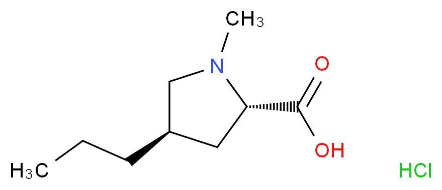 (2S,4R)-1-methyl-4-propylpyrrolidine-2-carboxylic acid hydrochloride_分子结构_CAS_6734-79-8