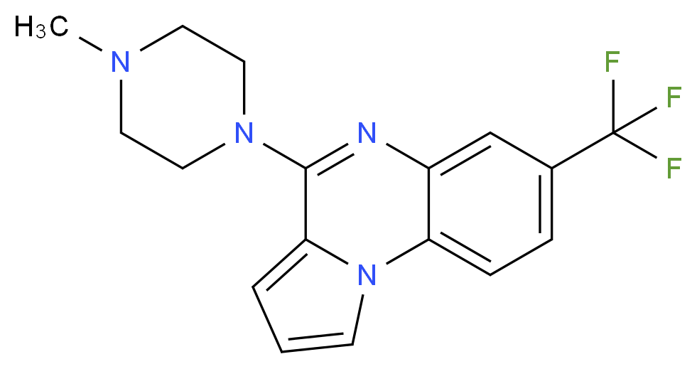 1-methyl-4-[7-(trifluoromethyl)pyrrolo[1,2-a]quinoxalin-4-yl]piperazine_分子结构_CAS_109028-10-6