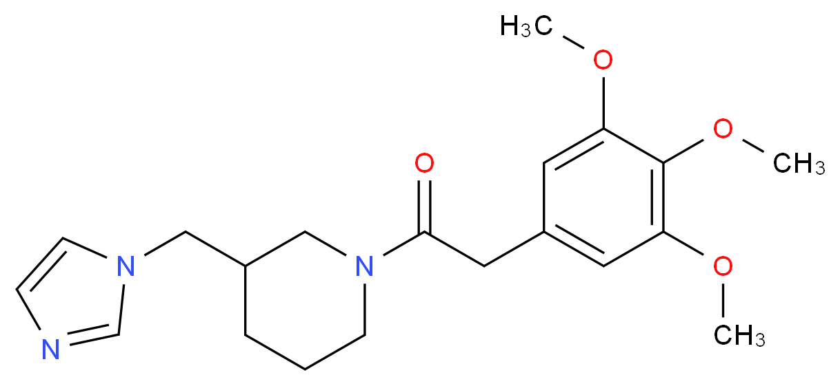 3-(1H-imidazol-1-ylmethyl)-1-[(3,4,5-trimethoxyphenyl)acetyl]piperidine_分子结构_CAS_)