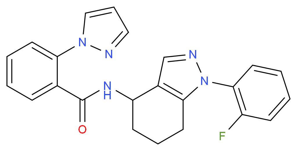 N-[1-(2-fluorophenyl)-4,5,6,7-tetrahydro-1H-indazol-4-yl]-2-(1H-pyrazol-1-yl)benzamide_分子结构_CAS_)