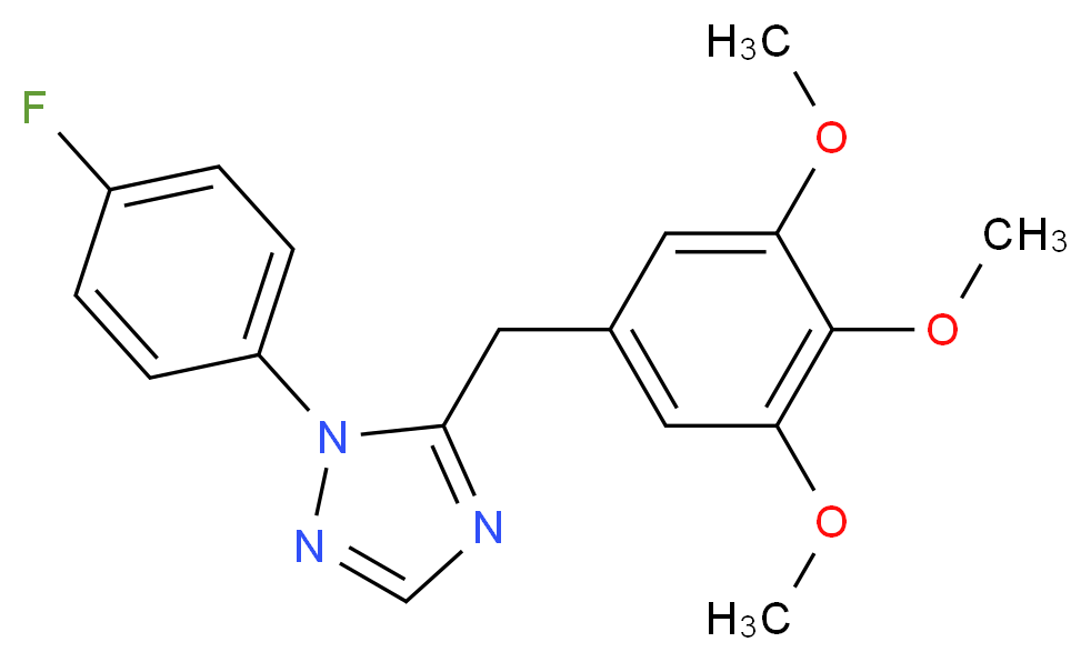 1-(4-fluorophenyl)-5-(3,4,5-trimethoxybenzyl)-1H-1,2,4-triazole_分子结构_CAS_)