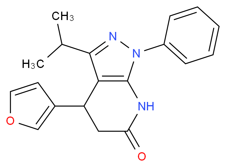 4-(3-furyl)-3-isopropyl-1-phenyl-1,4,5,7-tetrahydro-6H-pyrazolo[3,4-b]pyridin-6-one_分子结构_CAS_)