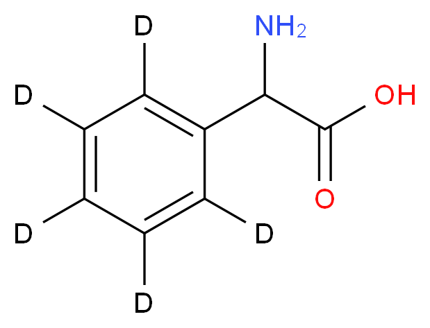 2-amino-2-(<sup>2</sup>H<sub>5</sub>)phenylacetic acid_分子结构_CAS_358731-96-1