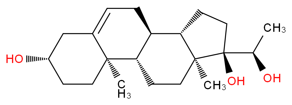 (1S,2R,5S,10R,11S,14R,15S)-14-[(1R)-1-hydroxyethyl]-2,15-dimethyltetracyclo[8.7.0.0<sup>2</sup>,<sup>7</sup>.0<sup>1</sup><sup>1</sup>,<sup>1</sup><sup>5</sup>]heptadec-7-ene-5,14-diol_分子结构_CAS_2204-13-9