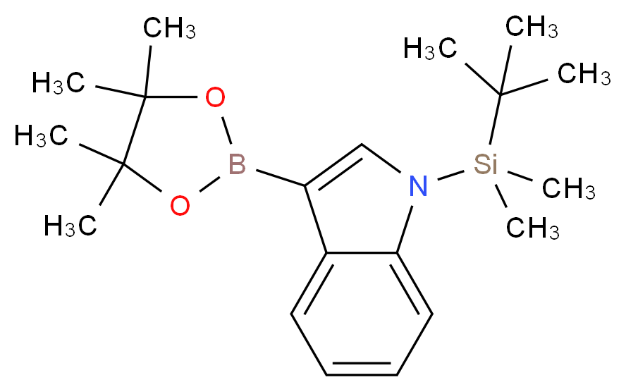 1-(tert-butyldimethylsilyl)-3-(tetramethyl-1,3,2-dioxaborolan-2-yl)-1H-indole_分子结构_CAS_1111096-51-5