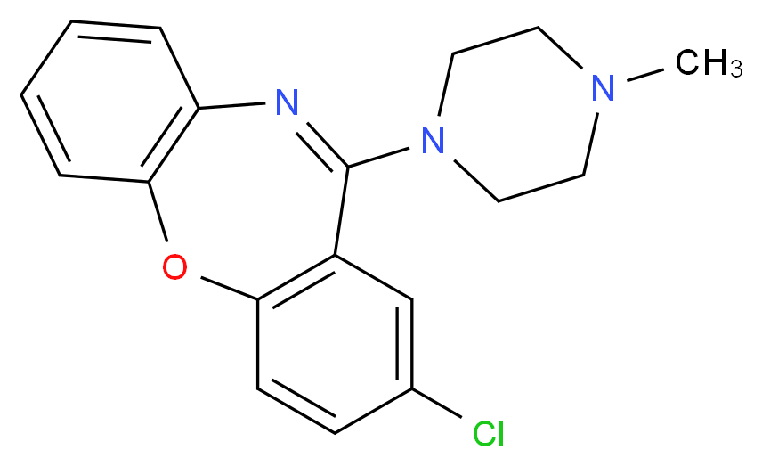 13-chloro-10-(4-methylpiperazin-1-yl)-2-oxa-9-azatricyclo[9.4.0.0<sup>3</sup>,<sup>8</sup>]pentadeca-1(15),3(8),4,6,9,11,13-heptaene_分子结构_CAS_1977-10-2