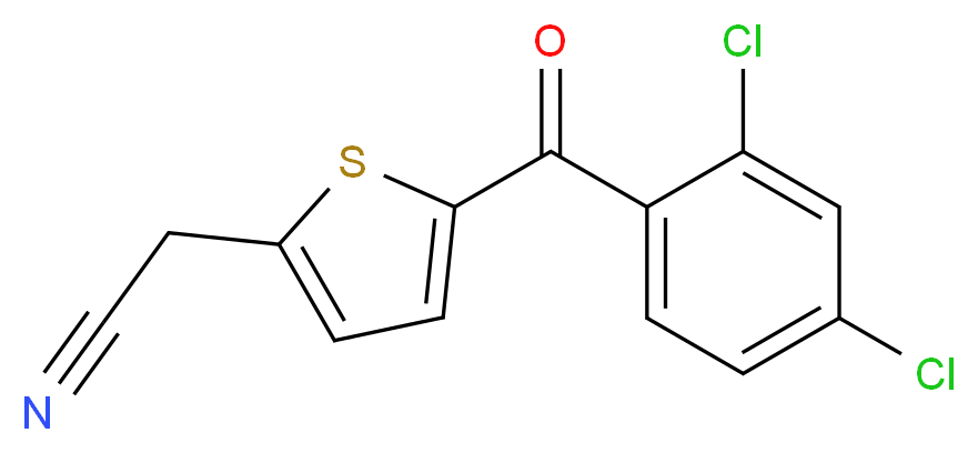 2-[5-(2,4-Dichlorobenzoyl)-2-thienyl]acetonitrile_分子结构_CAS_)