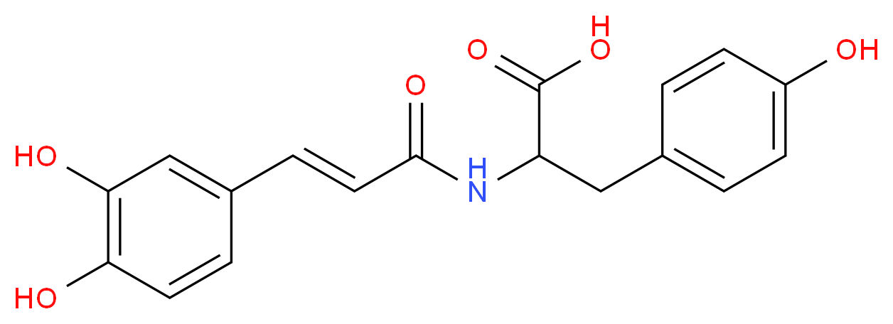 2-[(2E)-3-(3,4-dihydroxyphenyl)prop-2-enamido]-3-(4-hydroxyphenyl)propanoic acid_分子结构_CAS_124027-56-1