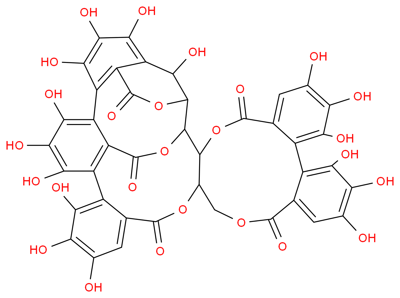 7,8,9,12,13,14,25,26,27,30,31,32,35,36,37,46-hexadecahydroxy-3,18,21,41,43-pentaoxanonacyclo[27.13.3.1<sup>3</sup><sup>8</sup>,<sup>4</sup><sup>2</sup>.0<sup>2</sup>,<sup>2</sup><sup>0</sup>.0<sup>5</sup>,<sup>1</sup><sup>0</sup>.0<sup>1</sup><sup>1</sup>,<sup>1</sup><sup>6</sup>.0<sup>2</sup><sup>3</sup>,<sup>2</sup><sup>8</sup>.0<sup>3</sup><sup>3</sup>,<sup>4</sup><sup>5</sup>.0<sup>3</sup><sup>4</sup>,<sup>3</sup><sup>9</sup>]hexatetraconta-5,7,9,11,13,15,23,25,27,29(45),30,32,34(39),35,37-pentadecaene-4,17,22,40,44-pentone_分子结构_CAS_24312-00-3