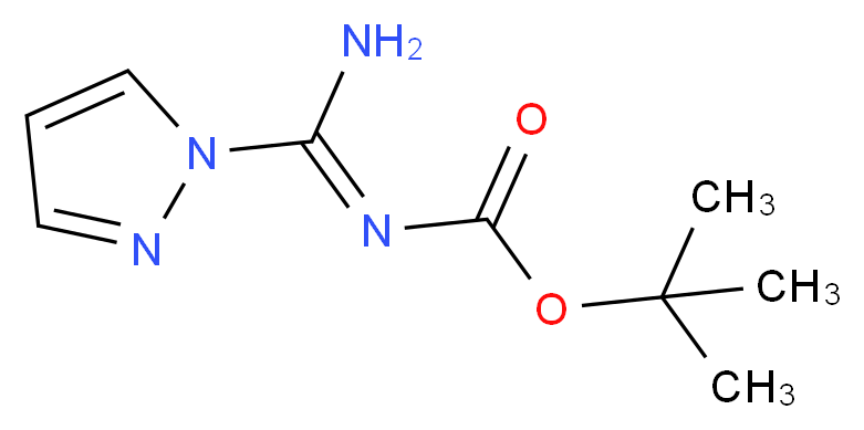 tert-butyl N-[(1E)-amino(1H-pyrazol-1-yl)methylidene]carbamate_分子结构_CAS_152120-61-1