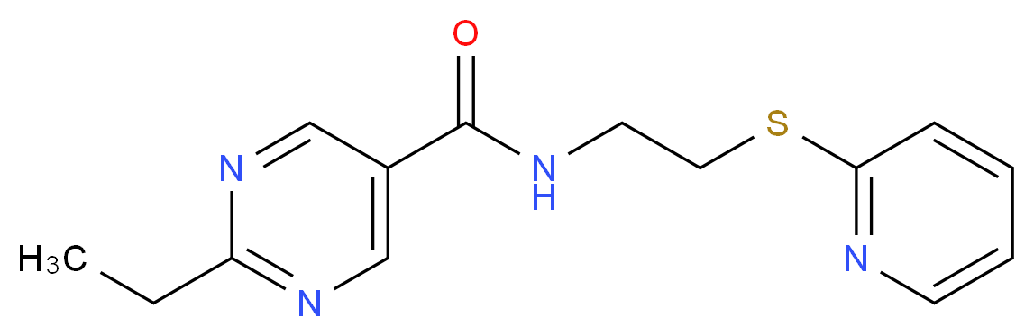 2-ethyl-N-[2-(2-pyridinylthio)ethyl]-5-pyrimidinecarboxamide_分子结构_CAS_)