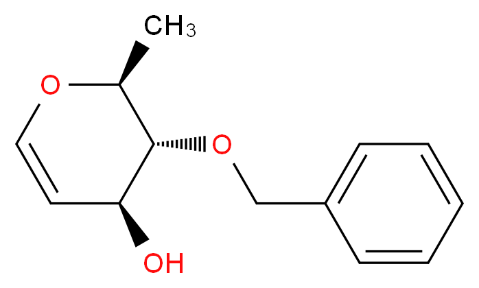 (2S,3R,4S)-3-(benzyloxy)-2-methyl-3,4-dihydro-2H-pyran-4-ol_分子结构_CAS_117249-16-8